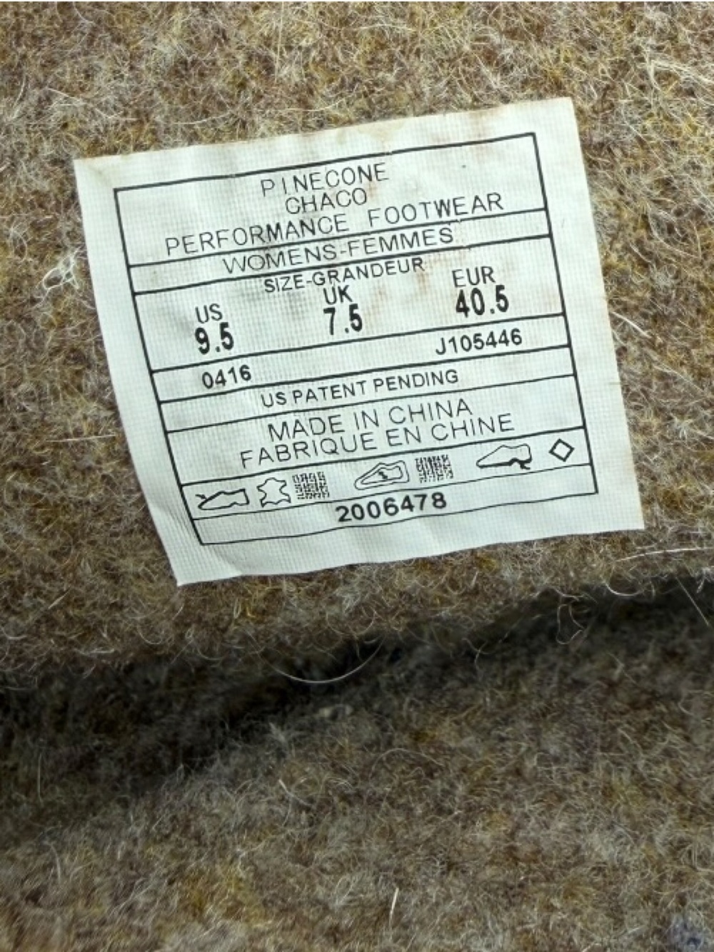 CHACO Women's Barbary Boots Pinecone Wool Leather‎ Gorpcore Hike Size 9.5 Nice!! - Picture 7 of 7